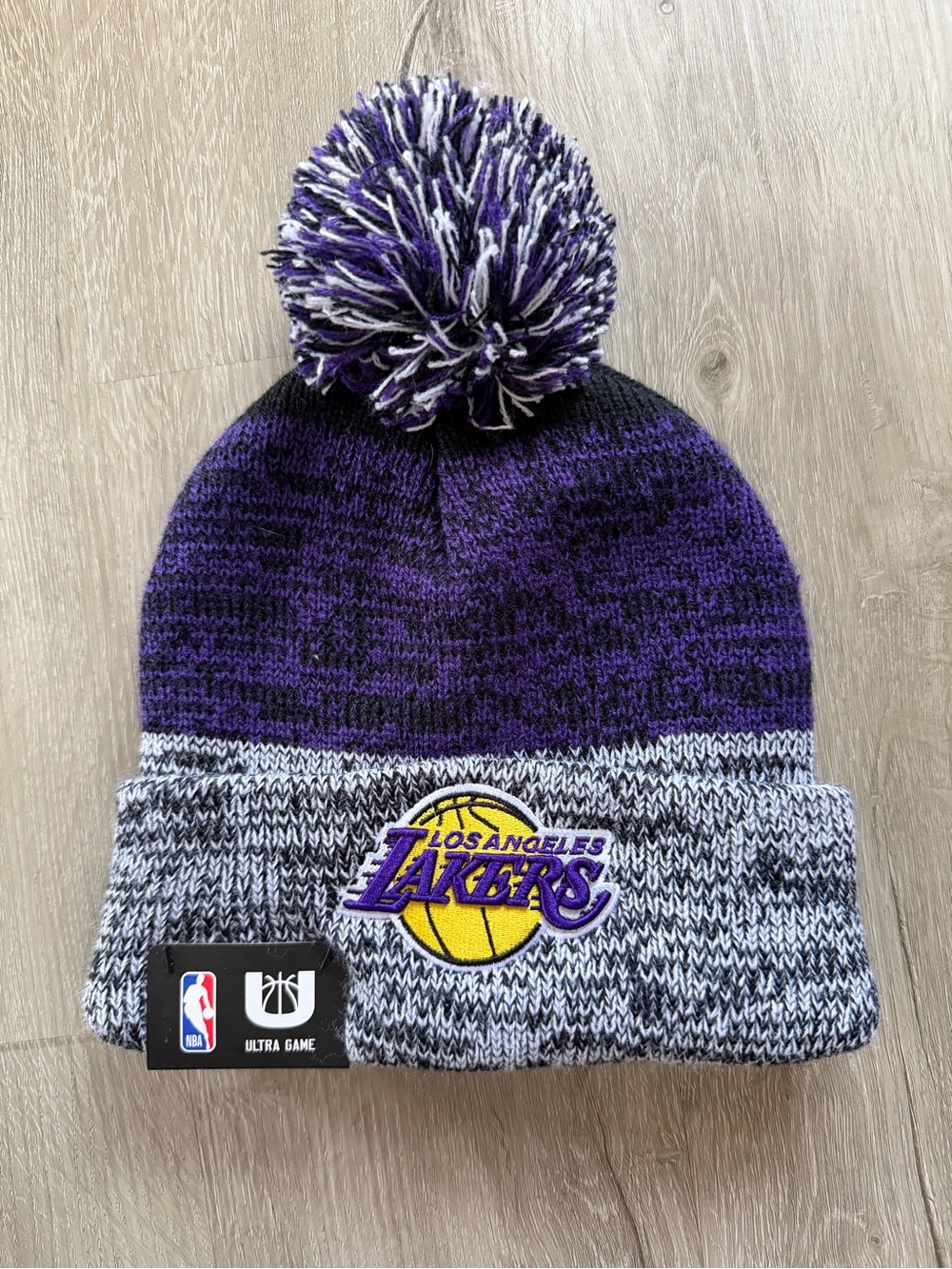 NBA Los Angeles Lakers Unisex Ultra Game Cuffed Knit Winter Hat Pom Beanie NWT